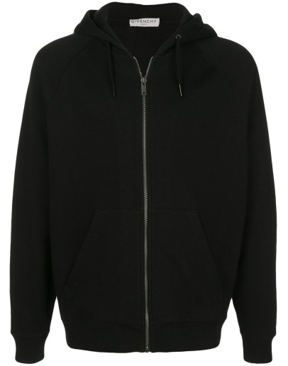 signature logo zip-up hoodie