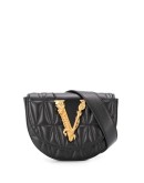 logo plaque quilted belt bag
