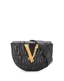 logo plaque quilted belt bag