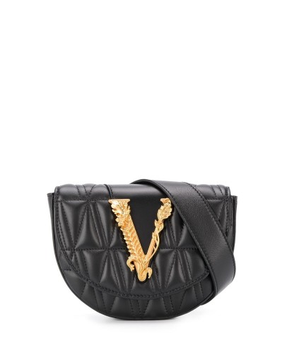 logo plaque quilted belt bag