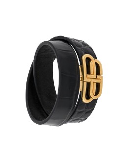 BB crocodile-effect double bracelet