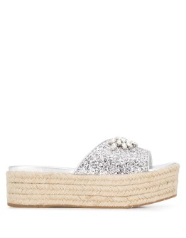 crystal-embellished platform espadrilles