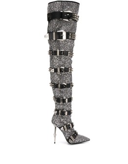 crystal-embellished knee-high boots