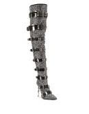 crystal-embellished knee-high boots