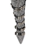 crystal-embellished knee-high boots