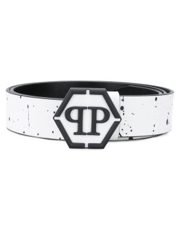 logo-buckle belt 