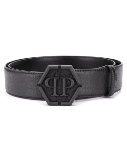 top-stitched leather belt