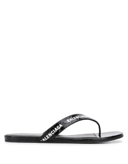 crocodile effect all-over logo sandals