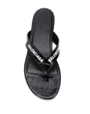crocodile effect all-over logo sandals