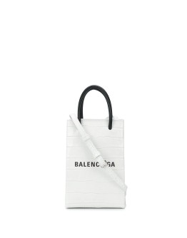 Shopping crocodile-effect tote bag
