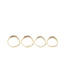 embellished waved rings - 4 set