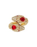 crystal embellished snake ring