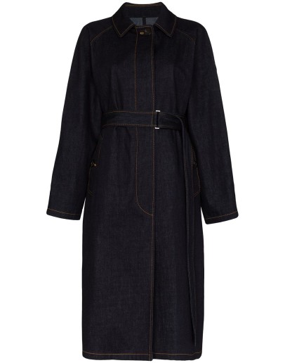 Pistache denim trench coat
