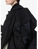 Pistache denim trench coat