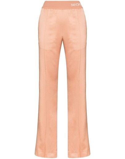 logo-waistband straight leg trousers