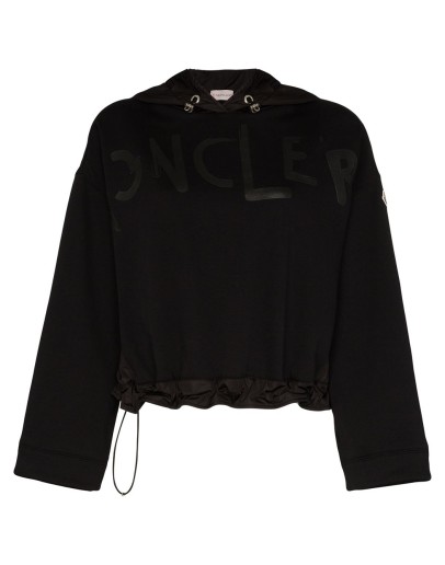 cropped logo-print hoodie