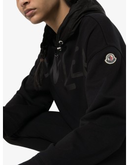 cropped logo-print hoodie