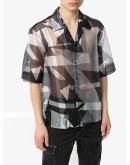 sheer graphic print shirt