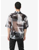 sheer graphic print shirt
