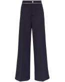high-waisted flared trousers
