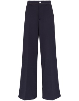 high-waisted flared trousers