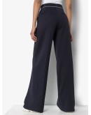 high-waisted flared trousers
