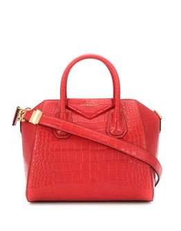embossed crocodile effect tote bag