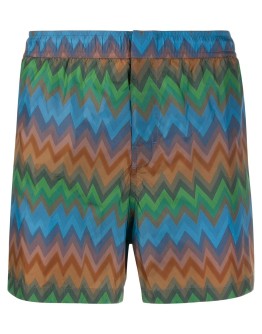 zig-zag pattern swim shorts