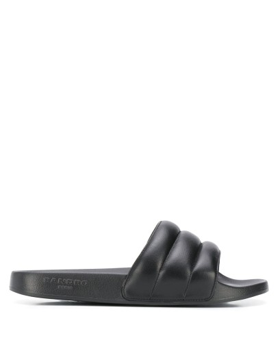 textured slip-on sandals