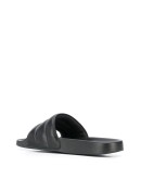 textured slip-on sandals