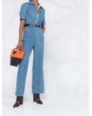 jacquard denim jumpsuit