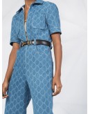 jacquard denim jumpsuit