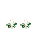 gold-plated palm tree-print shell earrings