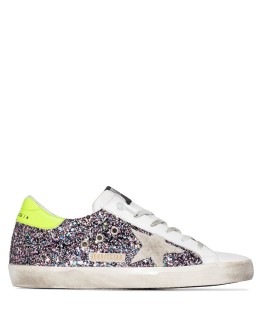Superstar glittered leather sneakers