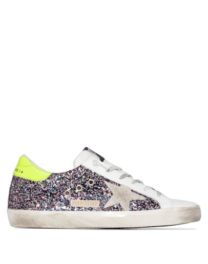 Superstar glittered leather sneakers