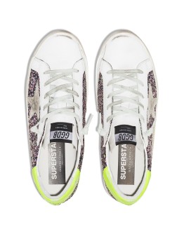Superstar glittered leather sneakers