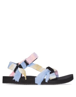 panelled knotted flat sandals
