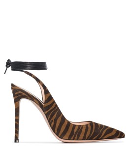 105mm zebra ankle tie pumps