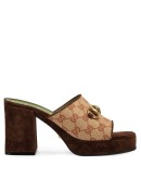 60mm GG mid-heel platform mules