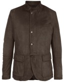 single-breasted suede jacket