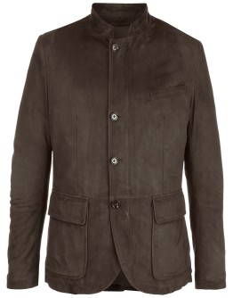 single-breasted suede jacket