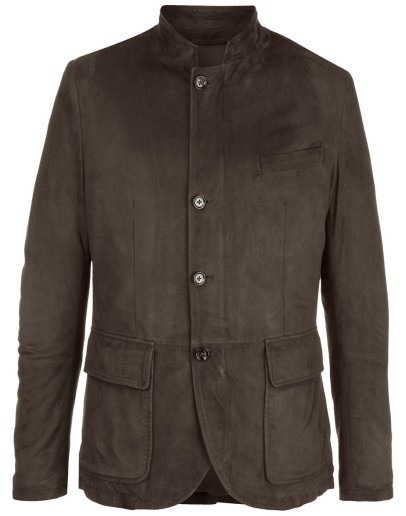 single-breasted suede jacket