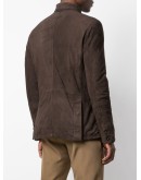 single-breasted suede jacket
