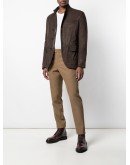 single-breasted suede jacket