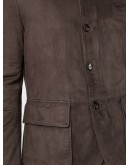 single-breasted suede jacket