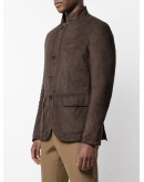 single-breasted suede jacket