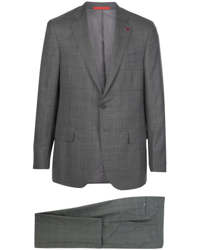 Isaia single-breasted check suit