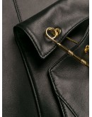 safety-pin sleeveless leather dress