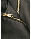 safety-pin sleeveless leather dress