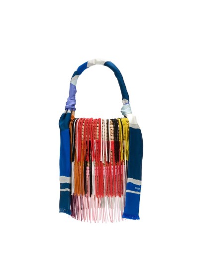 tassel scarf bucket bag